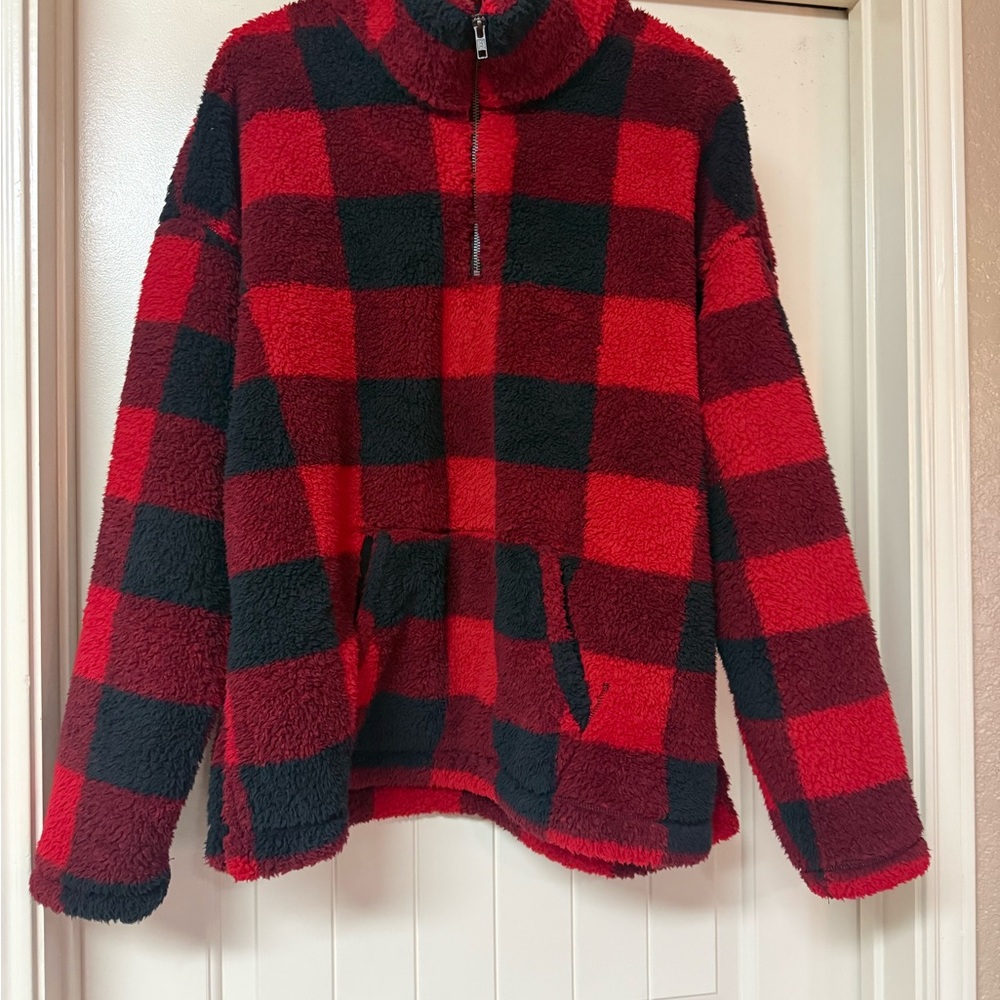 True Craft Red and Black Plaid Jacket